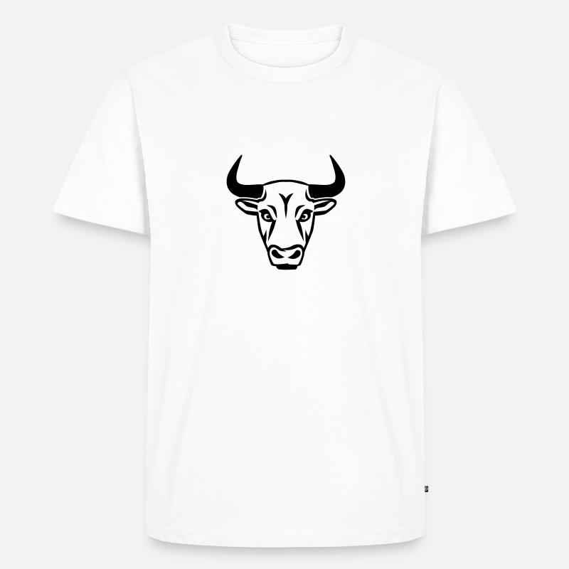 Stier - Männer Premium Bio T-Shirt - Weiß