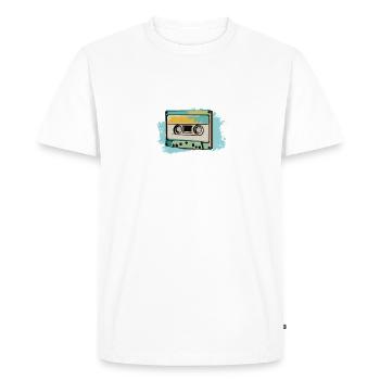 Cassette - Men's Premium Organic T-Shirt - white - Front - Nico (187cm)