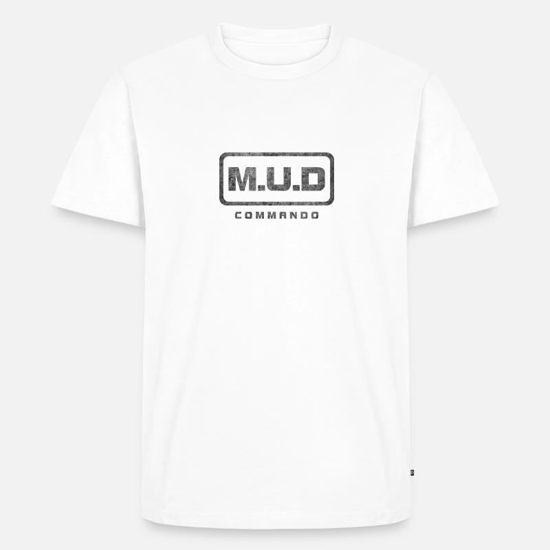 MUD COMMANDO - Männer Premium Bio T-Shirt - Weiß