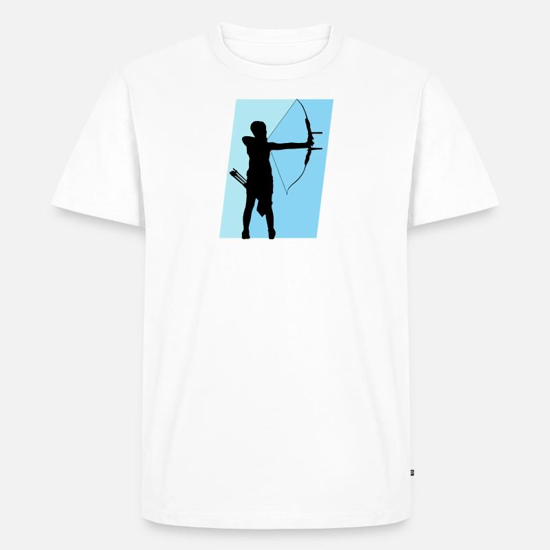Bogen Schießsport Bogen - Männer Premium Bio T-Shirt - Weiß