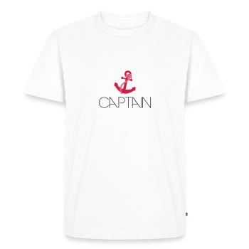 Captain Cool Anchor Logo - Men's Premium Organic T-Shirt - white - Front - Nico (187cm)