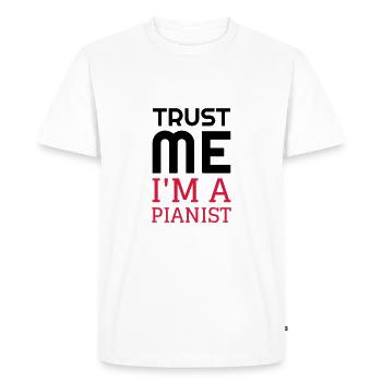 Pianiste Piano Musique Musicien Concert - T-shirt Premium bio Homme - blanc - Devant - Nico (187cm)