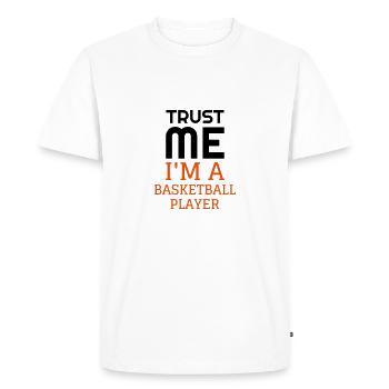 Basketball - Basket ball - Basket-ball - Baskette - T-shirt Premium bio Homme - blanc - Devant - Nico (187cm)