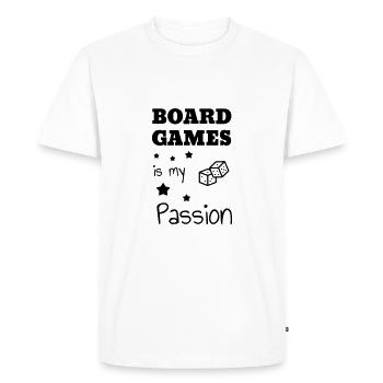Board Game Brettspiel Jeu de Société Geek - Men's Premium Organic T-Shirt - white - Front - Nico (187cm)
