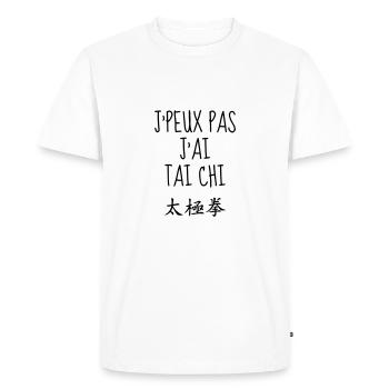 Taijiquan / Tai-Chi Chuan / Tai Chi / Tai-Chi - T-shirt Premium bio Homme - blanc - Devant - Nico (187cm)