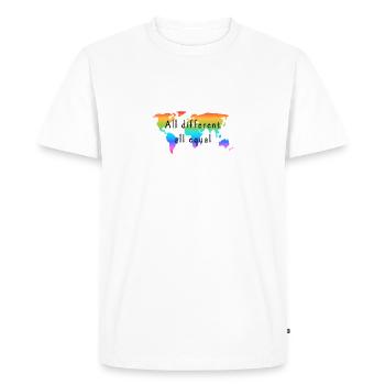 tous différents, tous égaux. L’amour est l’amour. - T-shirt Premium bio Homme - blanc - Devant - Nico (187cm)
