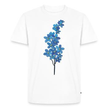 Fleur bleue - Belle fleur - Belles fleurs - Fleur - T-shirt Premium bio Homme - blanc - Devant - Nico (187cm)