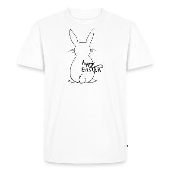 Cute rabbit in back view - Happy Easter - Men's Premium Organic T-Shirt - white - Front - Nico (187cm)