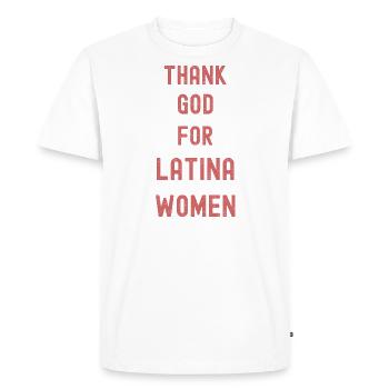 Dieu merci pour l’héritage hispanique des femmes latines - T-shirt Premium bio Homme - blanc - Devant - Nico (187cm)