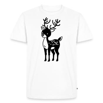 Cerf - T-shirt Premium bio Homme - blanc - Devant - Nico (187cm)