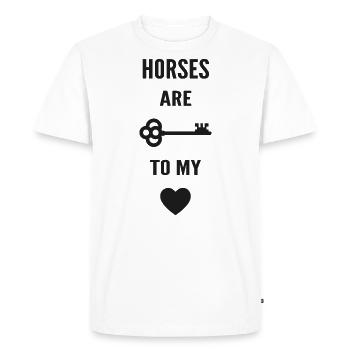 Horses are the key to my heart - T-shirt Premium bio Homme - blanc - Devant - Nico (187cm)