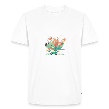 Dépliant Bonne Humeur 3 - T-shirt Premium bio Homme - blanc - Devant - Nico (187cm)