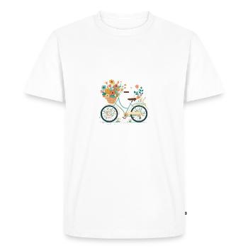 Sweet Adventure Flower Wheel Tour 7 - Men's Premium Organic T-Shirt - white - Front - Nico (187cm)