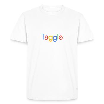 Taggle * Humour geek startup * - T-shirt Premium bio Homme - blanc - Devant - Nico (187cm)