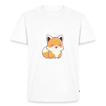 Kiitsune renard mignon adorable animé kawaii manga - T-shirt Premium bio Homme - blanc - Devant - Nico (187cm)