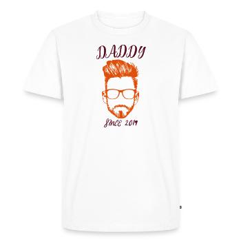 PAPA - depuis 2019! - T-shirt Premium bio Homme - blanc - Devant - Nico (187cm)