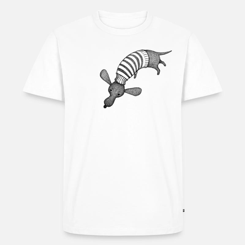 Dackel - Männer Premium Bio T-Shirt - Weiß
