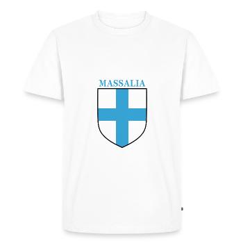 Massalia - Men's Premium Organic T-Shirt - white - Front - Nico (187cm)