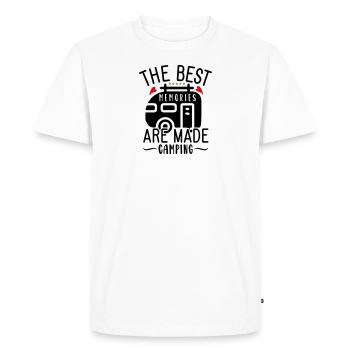 Les meilleurs souvenirs sont faits en camping - T-shirt Premium bio Homme - blanc - Devant - Nico (187cm)