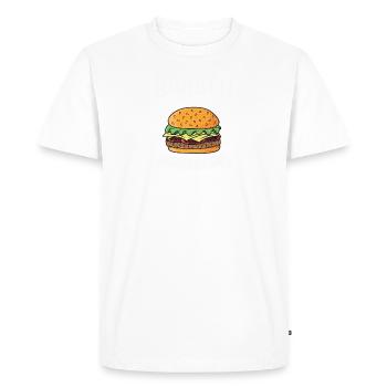 Cheat Day Burrito Burger Restauration rapide Pizza - T-shirt Premium bio Homme - blanc - Devant - Nico (187cm)
