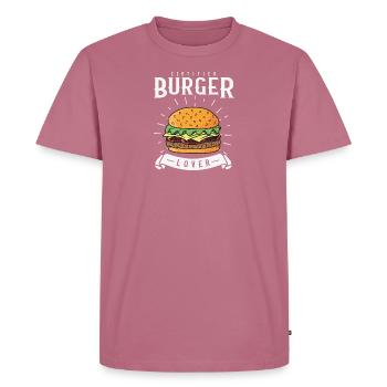 Cheat Day Burrito Burger Restauration rapide Pizza - T-shirt Premium bio Homme - mauve - Devant - Nico (187cm)