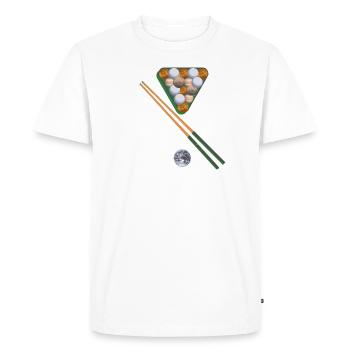 billard, planète, planète, terre, jeu - T-shirt Premium bio Homme - blanc - Devant - Nico (187cm)