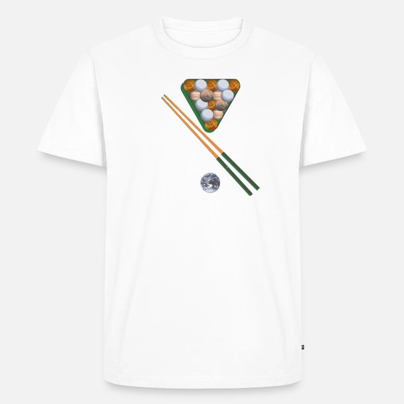 billard,planeten,planet,erde,spiel - Männer Premium Bio T-Shirt - Weiß