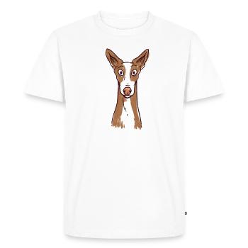Podenco Mama Podenco Ibicenco - T-shirt Premium bio Homme - blanc - Devant - Nico (187cm)