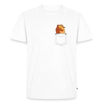 Poche de poitrine de poulet rôti - T-shirt Premium bio Homme - blanc - Devant - Nico (187cm)