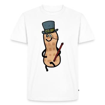 Cylindre d’arachide Monocle M. Sir Nut Gentleman - T-shirt Premium bio Homme - blanc - Devant - Nico (187cm)