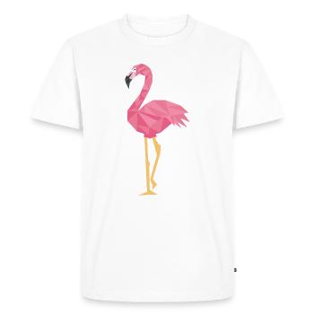 Joli oiseau en forme de flamant rose et de nature - T-shirt Premium bio Homme - blanc - Devant - Nico (187cm)