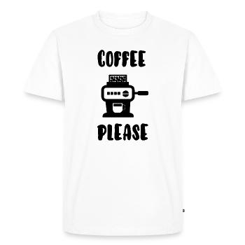 Coffee please - Men's Premium Organic T-Shirt - white - Front - Nico (187cm)