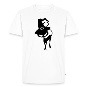 A black cat with Witchhat - Men's Premium Organic T-Shirt - white - Front - Nico (187cm)