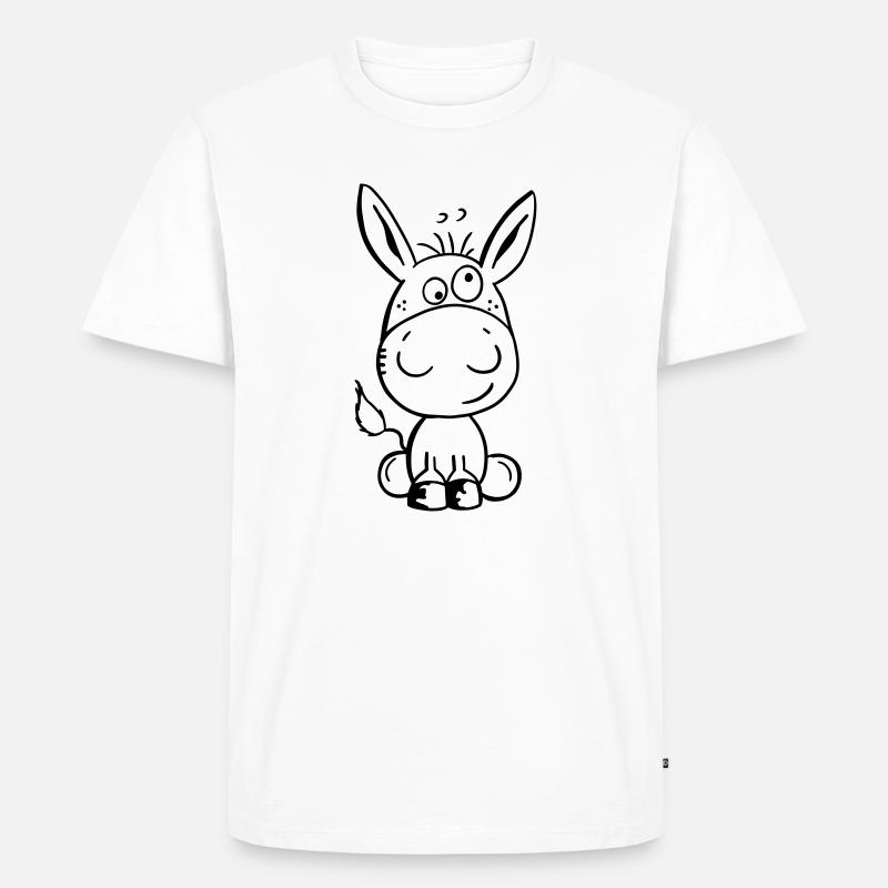 Eselchen Comic Tier - Tiere - Esel - Männer Premium Bio T-Shirt - Weiß