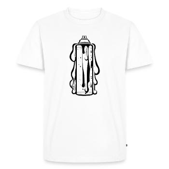 Comic Spray Can with Drops - Men's Premium Organic T-Shirt - white - Front - Nico (187cm)
