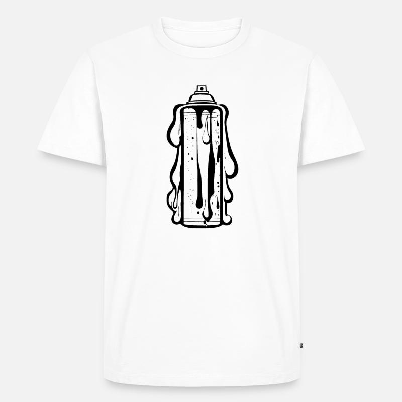 Comic Sprühdose mit Tropfen - Männer Premium Bio T-Shirt - Weiß