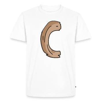 Lettre C Bois Bois Lettre Nom - T-shirt Premium bio Homme - blanc - Devant - Nico (187cm)