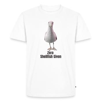 Abstract Seagull with Colourful Accents - Men's Premium Organic T-Shirt - white - Front - Nico (187cm)