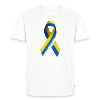 Ukraine ribbon peace flag - Men's Premium Organic T-Shirt - white - Front - Nico (187cm)