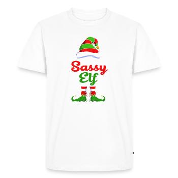Elfe Elf Cadeau de Noël Douleur dans le cou - T-shirt Premium bio Homme - blanc - Devant - Nico (187cm)