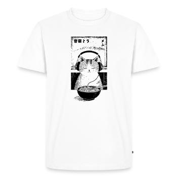 Ramen Fuji Chaton - T-shirt Premium bio Homme - blanc - Devant - Nico (187cm)