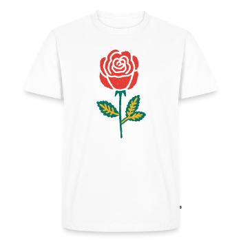 Red Rose Hand Drawing - Men's Premium Organic T-Shirt - white - Front - Nico (187cm)