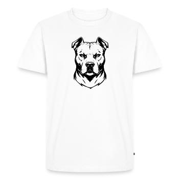 Pitbull design noir - T-shirt Premium bio Homme - blanc - Devant - Nico (187cm)