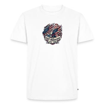 250e anniversaire du drapeau de l’aigle - T-shirt Premium bio Homme - blanc - Devant - Nico (187cm)