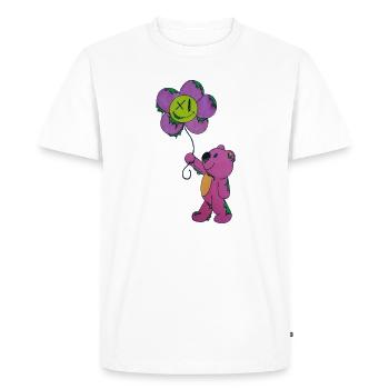 Panda ami fleur rose - T-shirt Premium bio Homme - blanc - Devant - Nico (187cm)
