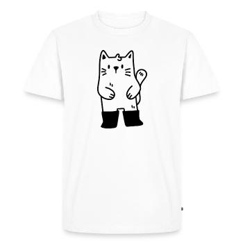 Le chat botté - T-shirt Premium bio Homme - blanc - Devant - Nico (187cm)