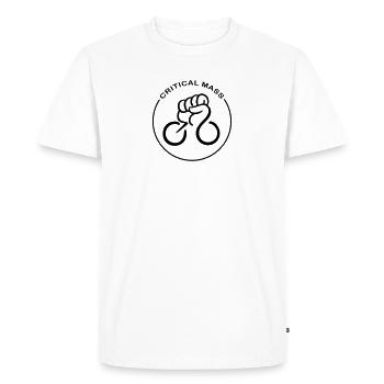 Masse critique - T-shirt Premium bio Homme - blanc - Devant - Nico (187cm)