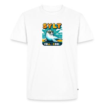 Sylt Seal : Beach Chill - T-shirt Premium bio Homme - blanc - Devant - Nico (187cm)