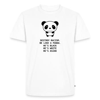 destroy racism panda - T-shirt Premium bio Homme - blanc - Devant - Nico (187cm)