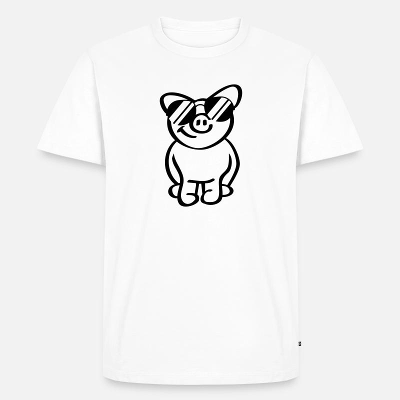 Cool Pig - Männer Premium Bio T-Shirt - Weiß